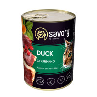 Вологий корм SAVORY з качкою для дорослих вибагливих котів, 400 г