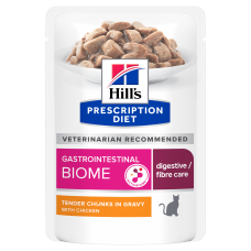 Вологий корм Hill's PRESCRIPTION DIET Gastrointestinal Biome для котів при захворюваннях шлунково-кишкового тракту, з куркою, пауч 85 г