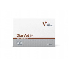 Дієтичний ветеринарний засіб Vet Expert DiarVet (Twist Off, 6 капс.) для котів і собак малих порід при діареї, з бентонітом, інуліном, пектином, танінами та вітаміном A.
