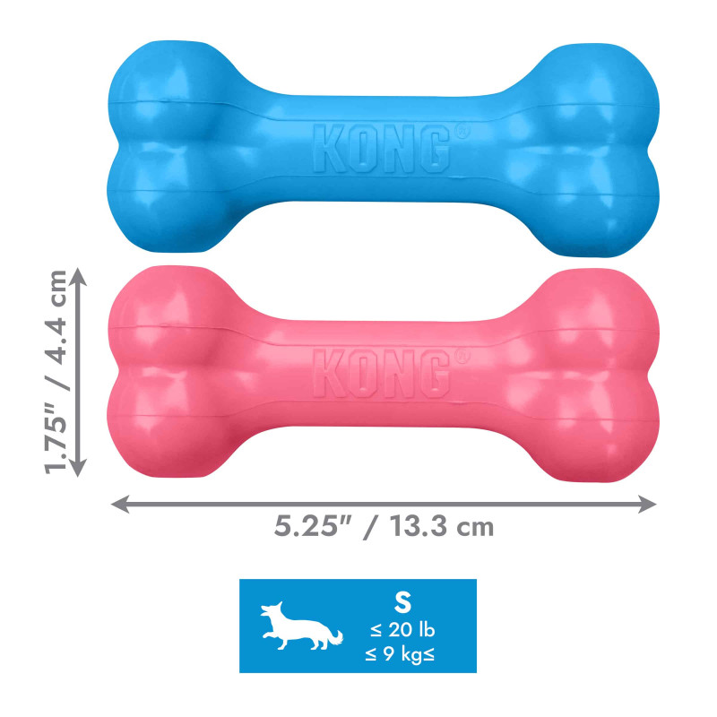 Жувальна іграшка для цуценят KONG Puppy Goodie Bone (кістка для наповнення ласощами), розмір S