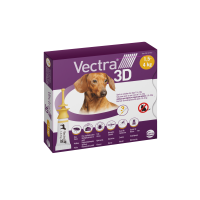 Ветеринарный препарат Vectra 3D для собак весом 1,5–4 кг от блох, клещей и комаров, 3 пипетки × 0,8 мл