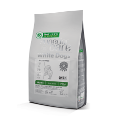 Сухий беззерновий корм Nature's Protection (Нейчер Протекшн) Superior Care White Dogs Grain Free Insect Adult Small Breeds для дорослих собак малих (міні) порід з білим забарвленням шерсті та протеїном комах, 1,5 кг