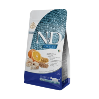 Сухой низкозерновой корм (Фармина) Farmina N&D Low Grain Ocean Adult для взрослых кошек с треской и апельсином 300 г