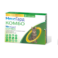 Капли от блох, клещей и гельминтов NexGard Combo (Нексгард Комбо) - для кошек весом от 2.5 до 7.5 кг