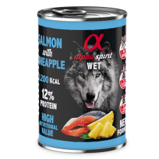 Вологий корм Alpha Spirit Salmon with Pineapple з лососем та ананасом для дорослих собак усіх порід, 400 г