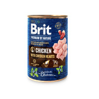 Вологий корм для собак Brit Premium by Nature (курка з курячим серцем), 400 г