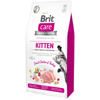 Сухий беззерновий корм Brit Care Cat Grain Free Kitten HGrowth and Development - для кошенят, з індичкою та куркою 7 кг