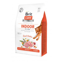 Сухий беззерновий корм Brit Care Cat Grain Free Indoor Anti-stress - для котів, які постійно живуть у приміщенні, з куркою 400 г