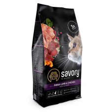 Сухий корм SAVORY з ягням та куркою для стерилізованих котів, 2 кг