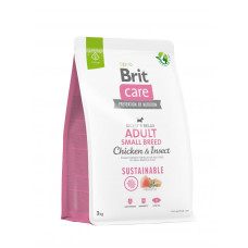 Сухий корм Brit Care Dog Sustainable Adult Small Breed (курка та комахи) для дорослих собак малих порід, 3кг