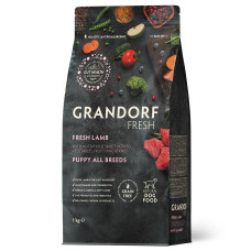 Сухий корм для цуценят усіх порід Grandorf Fresh Puppies Lamb & Sweet Potato з ягням та бататом, 1 кг