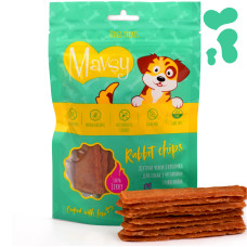 Ласощі дієтичні для собак з чутливим травлення Mavsy RABBIT chips з м'яса кролика, 100 г
