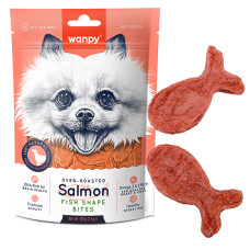 Ласощі для собак Wanpy Salmon Fish Shape Bites шматочки лосося у формі рибок