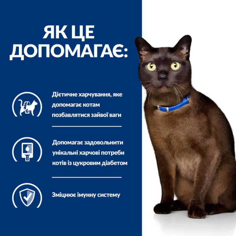 Сухий корм Hill's PRESCRIPTION DIET m/d з куркою для котів при цукровому діабеті, 3 кг