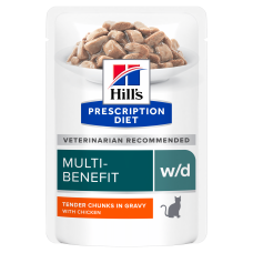 Вологий корм Hill's PRESCRIPTION DIET w/d для котів при цукровому діабеті та контролі ваги, з куркою, пауч 85 г