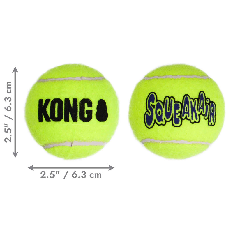 Игрушка для собак KONG SqueakAir Balls (теннисные мячи со свистком, набор 3 шт.), размер M