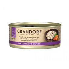 Вологий корм для котів Grandorf CHICKEN FILLET & SALMON куряча грудка з лососем, 70 г