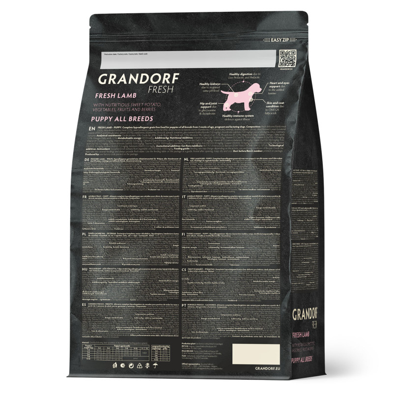 Сухий корм Grandorf FRESH LAMB & SWEET POTATO PUPPY (ягня та батат) для цуценят, 3 кг