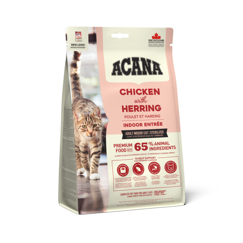 Сухий корм ACANA Indoor Entrée Cat для домашніх котів з куркою, індичкою та кроликом, 340 г