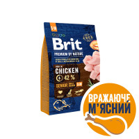 Сухий корм Brit Premium Dog Senior S/M (курка) для собак дрібних і середніх порід 1–25 кг похилого віку, 3 кг