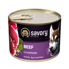 Вологий корм SAVORY з яловичиною для дорослих собак усіх порід, 200 г