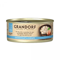 Влажный корм для кошек Grandorf Chicken Breast & Shrimps с куриной грудкой и креветками 70г