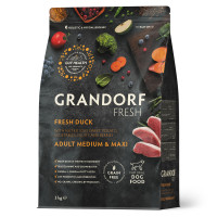 Сухий корм для дорослих собак середніх і великих порід Grandorf Fresh Adult Dog Medium & Maxi Duck & Sweet Potato з качкою та бататом 3 кг