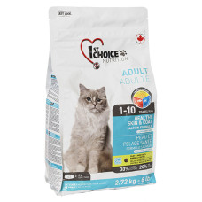 Сухий корм 1st Choice Adult Healthy Skin and Coat для дорослих котів з рибою 2,72 кг