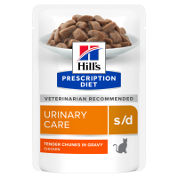 Влажный корм Hill's PRESCRIPTION DIET s/d для кошек для поддержки мочевыделительной системы, с курицей, пауч 85 г