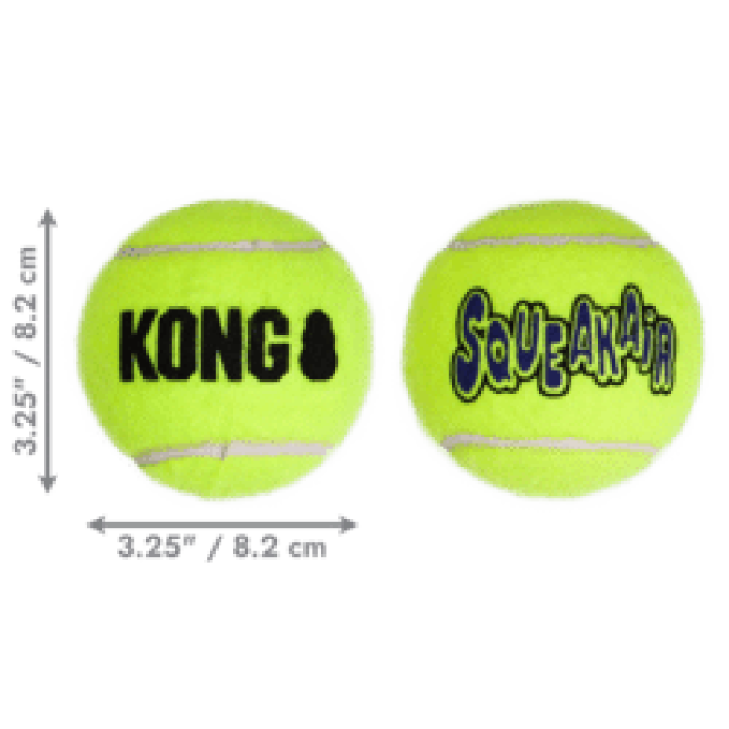 Игрушка для собак KONG SqueakAir Balls (теннисные мячи со свистком, набор 2 шт.), размер L