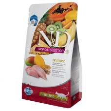 Сухий низькозерновий корм ( Фарміна ) Farmina N&D Tropical Selection Chicken Neutered для дорослих стерилізованих котів з куркою та тропічними фруктами 1,5 кг