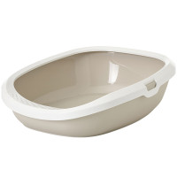 Туалет із бортиком для котів Savic Gizmo L (Савік Гізмо L) 52 × 39,5 × 15 см, білий мокко, розмір L