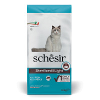 Сухой монобелковый корм Schesir Cat Sterilized & Light Fish – для стерилизованных котов и контроля веса с рыбой 10 кг