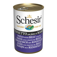 Вологий корм для котів Schesir Tuna with Beef Fillets – тунець з яловичим філе в желе 140 г