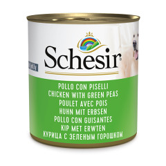 Вологий корм для собак Schesir Chicken with Green Peas – курка з зеленим горошком в желе 285 г