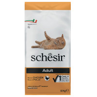 Сухий монопротеїновий корм Schesir Cat Adult Chicken – для дорослих котів з куркою 10 кг