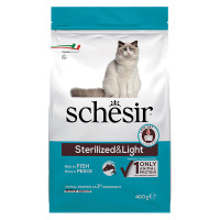 Сухий монопротеїновий корм Schesir Cat Sterilized & Light Fish – для стерилізованих котів та контролю ваги з рибою 400 г