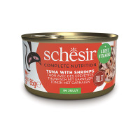 Вологий корм для котів Schesir Tuna with Shrimps – тунець з креветками в желе 85 г 
