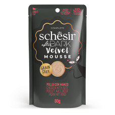 Вологий корм для котів Schesir After Dark Chicken with Beef – курка з яловичиною мус 80 г