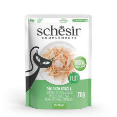 Вологий корм для котів Schesir Chicken with Seabass – куряче філе з морським окунем в желе 70 г