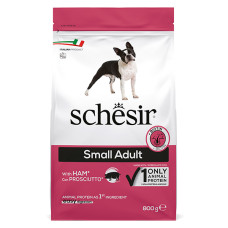 Сухий монопротеїновий корм Schesir Dog Small Adult Ham – для собак малих порід зі шинкою 800 г