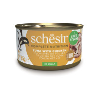 Влажный корм для кошек Schesir Tuna and Chicken – тунец с куриным филе в желе 85 г