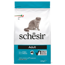 Сухий монопротеїновий корм Schesir Cat Adult Fish – для дорослих котів з рибою 1.5 кг