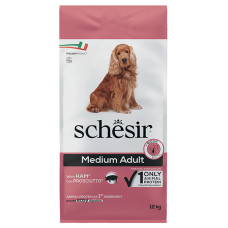 Сухий монопротеїновий корм Schesir Dog Medium Adult Ham – для собак середніх порід зі шинкою 12 кг