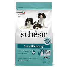 Сухий монопротеїновий корм Schesir Dog Small Puppy Chicken – для цуценят малих порід з куркою 800 г