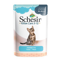 Влажный корм для котят Schesir Kitten Care Tuna – тунец в желе 85 г