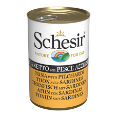 Вологий корм для котів Schesir Tuna with Pilchards – тунець з сардиною в желе 140 г