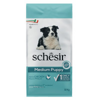 Сухий монопротеїновий корм Schesir Dog Medium Puppy Chicken – для цуценят середніх порід з куркою 12 кг