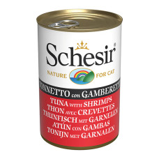 Вологий корм для котів Schesir Tuna with Shrimps – тунець з креветками в желе 140 г