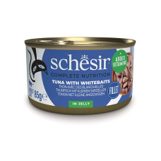 Вологий корм для котів Schesir Tuna with Whitebaits – тунець з анчоусами в желе 85 г